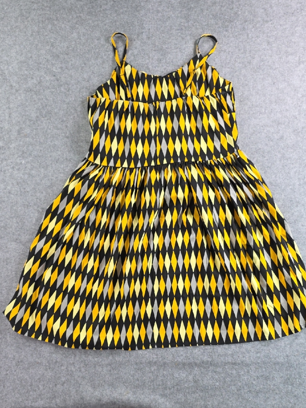 Pinup Couture Yellow and Black Diamond Print Women's Dress Sz 3X Retro - Picture 7 of 7